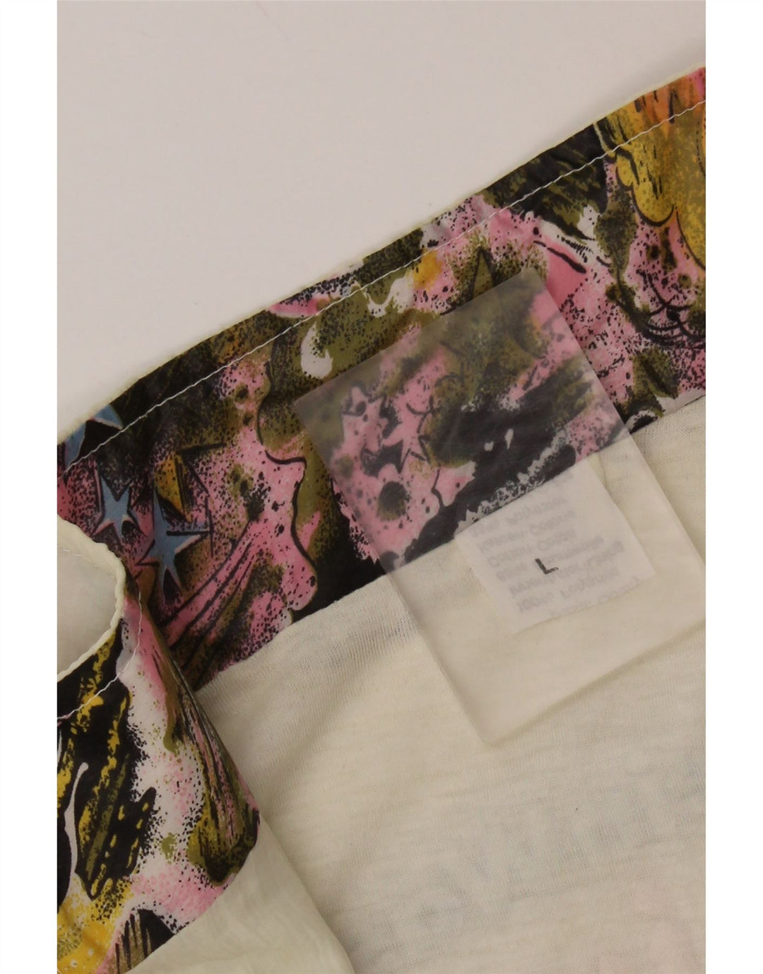 Giacca da tuta grafica da donna VINTAGE UK 16 grande bianco sporco