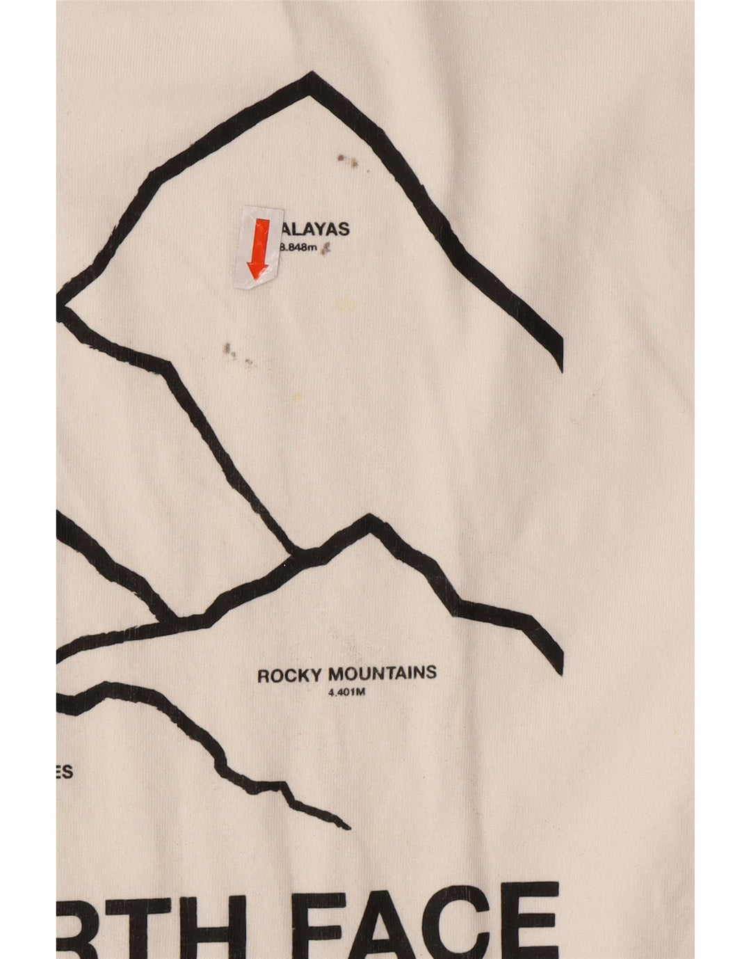 THE NORTH FACE Mens Graphic Top Long Sleeve XS White Cotton