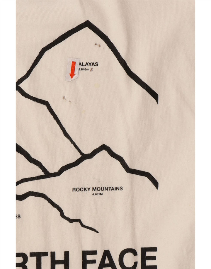 THE NORTH FACE Mens Graphic Top Long Sleeve XS White Cotton
