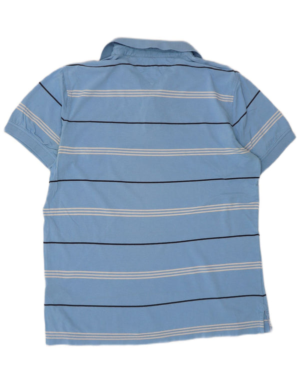Polo da uomo Custom Fit Tommy Hilfiger in cotone a righe blu medio