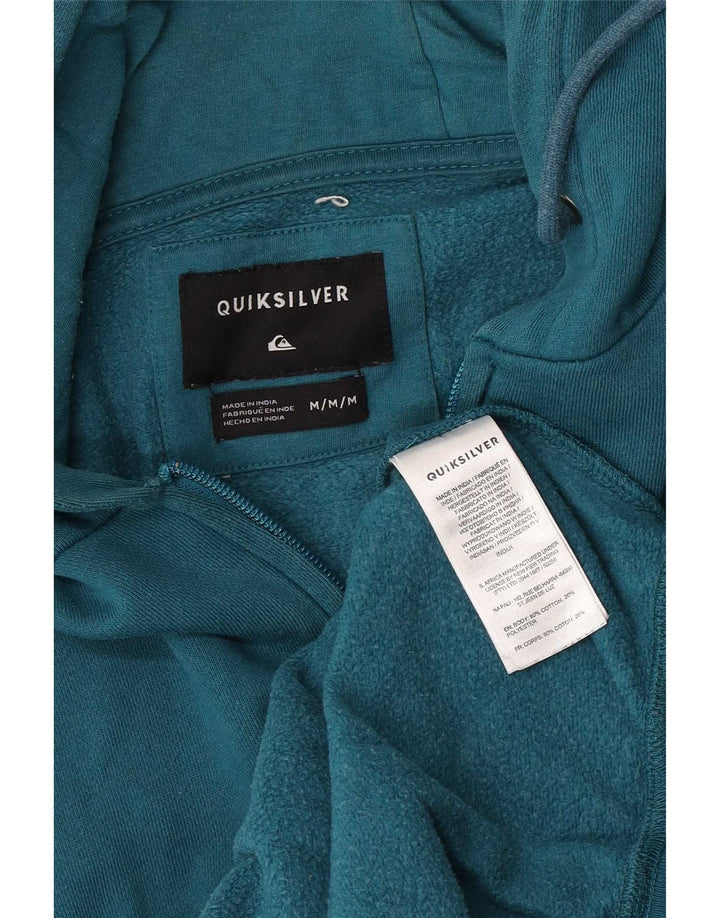 Maglione con cappuccio e zip grafica da uomo Quiksilver in cotone blu medio