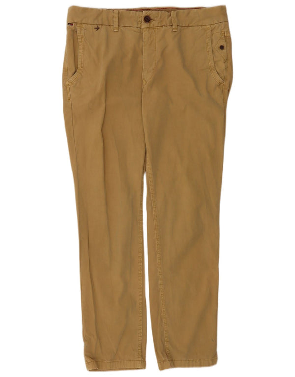 Pantaloni chino dritti da uomo Tommy Hilfiger W32 L30 in cotone beige