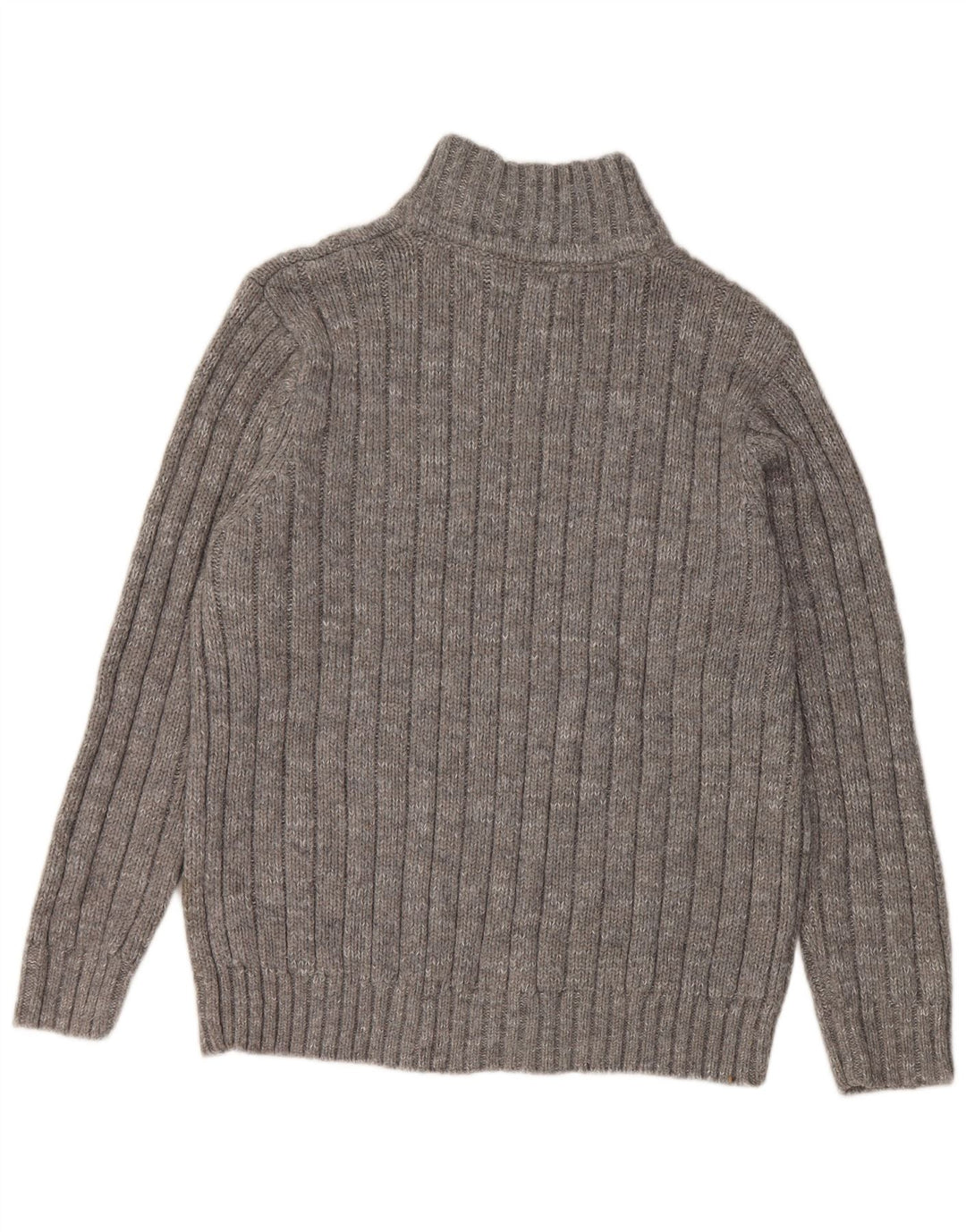 Maglione da uomo Marks & Spencer con zip e collo grande in acrilico chiazzato grigio