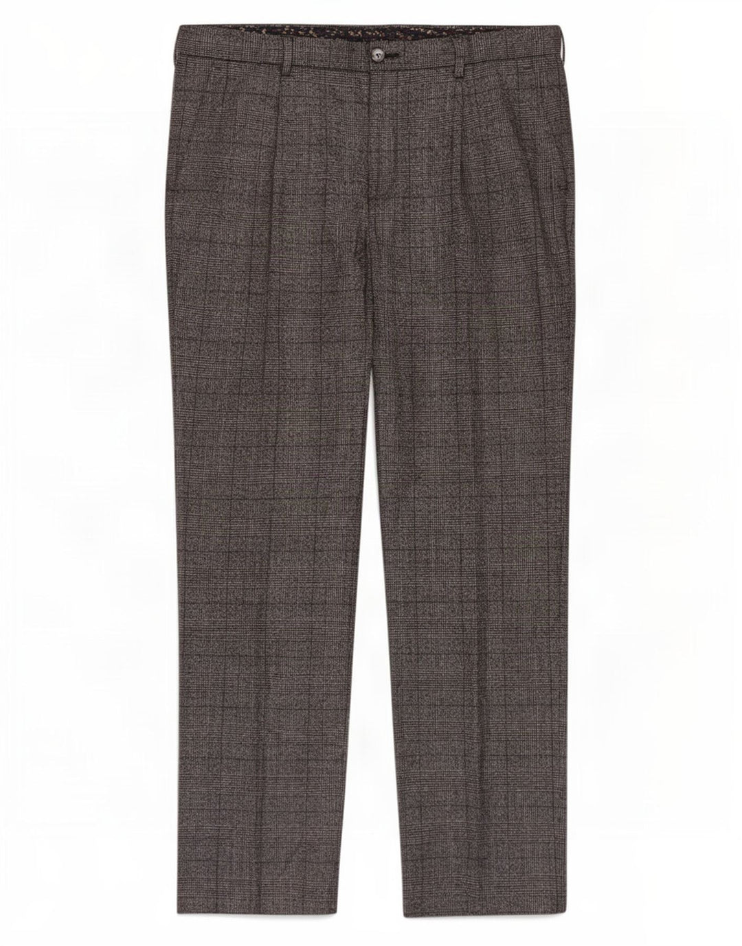 Pantaloni da abito regolari da uomo Marks & Spencer W36 L33 Poliestere a quadri grigi