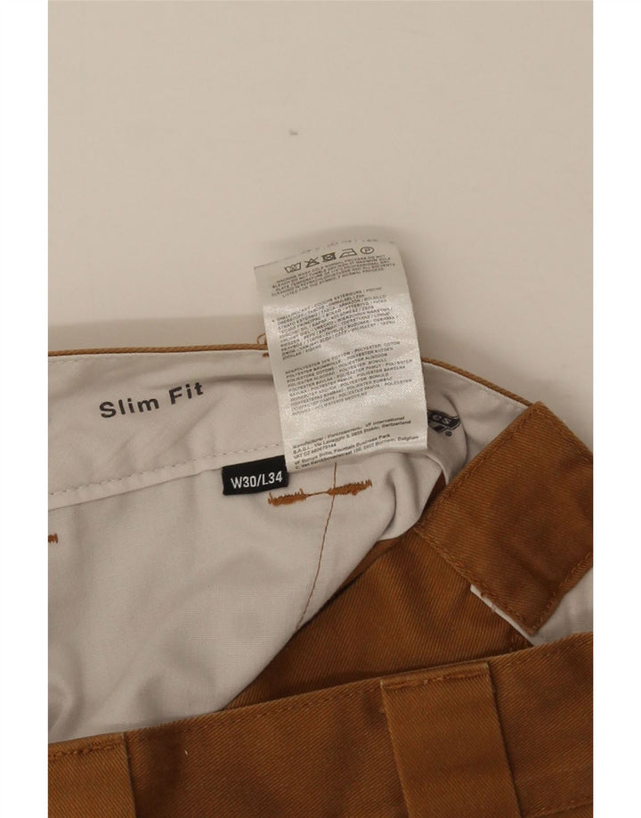 Pantaloni chino slim fit da uomo Dickies W32 L32 poliestere marrone
