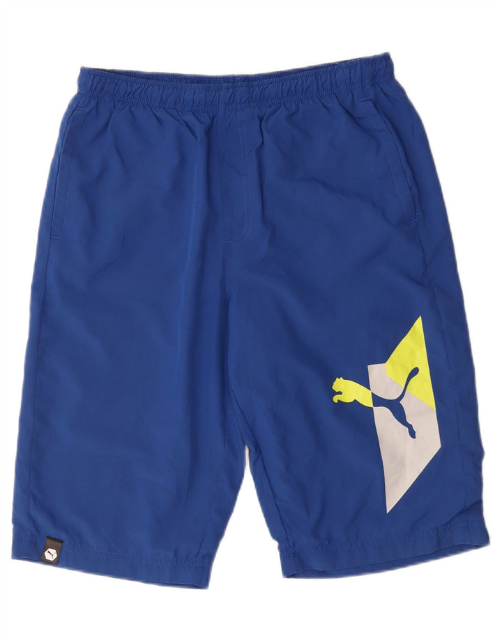 PUMA Mens Graphic Sport Shorts Medium Blue Vintage Puma and Second-Hand Puma from Messina Hembry 