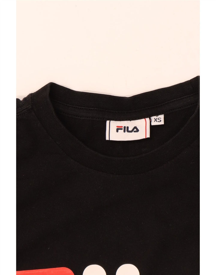 FILA Mens Graphic T-Shirt Top XS Black