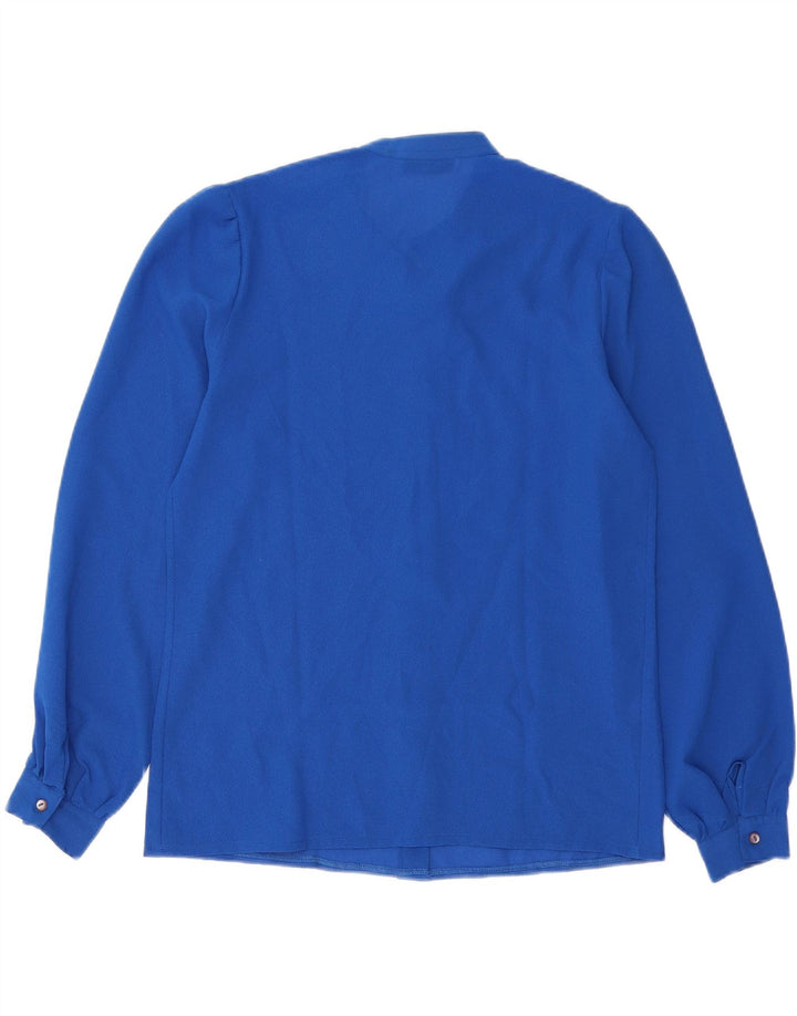 MARCELLO CIONI Womens Shirt Blouse IT 46 Large Blue Polyester