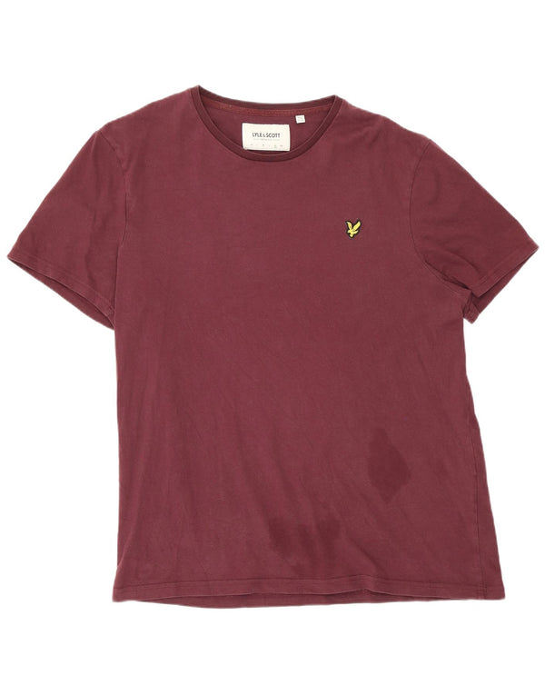 T-shirt da uomo Lyle & Scott Top XL in cotone bordeaux