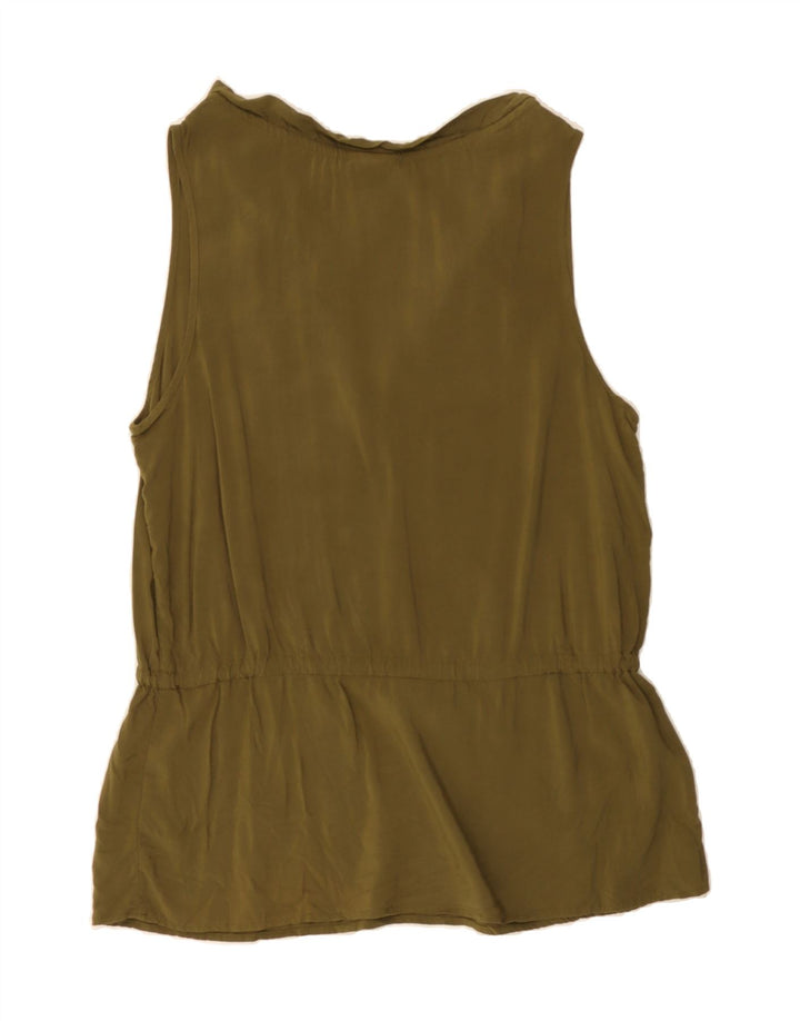 MOSSIMO Womens Sleeveless Blouse Top UK 16 Large Khaki Rayon Vintage Mossimo and Second-Hand Mossimo from Messina Hembry 