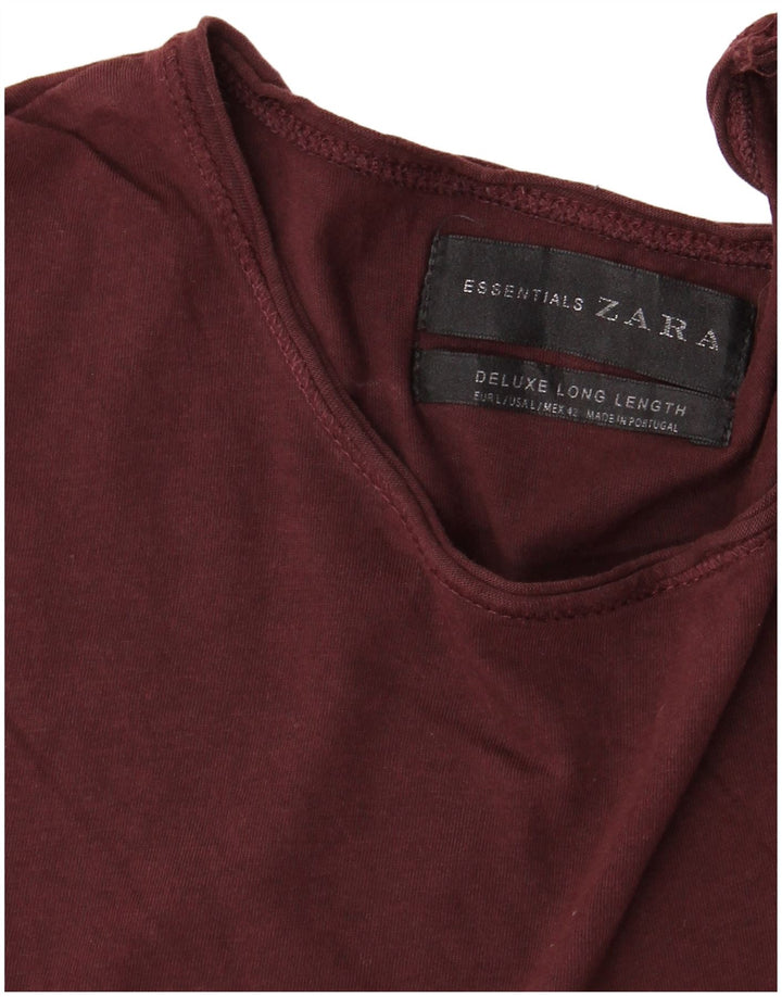 ZARA Maglietta Lunga da Uomo Top Large Bordeaux