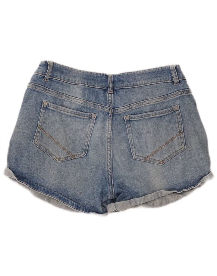 Pantaloncini di jeans da donna OASIS UK 12 medi W32 cotone blu