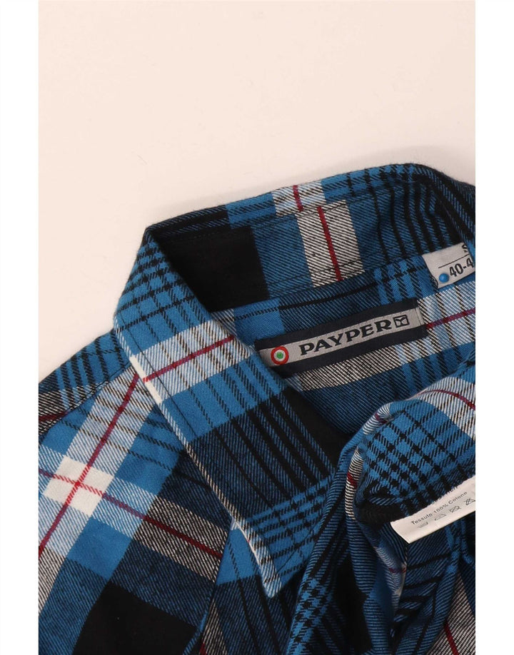 Camicia da uomo in flanella vestibilità regolare Payper, piccolo cotone scozzese blu
