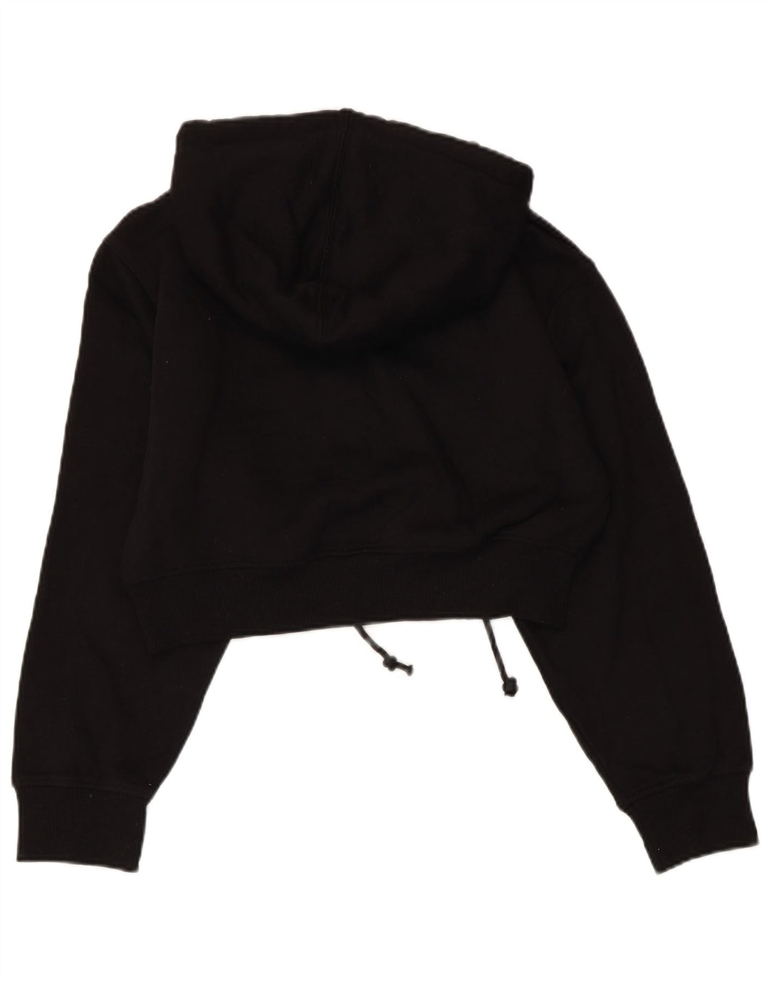 Maglione corto con cappuccio da donna ZARA UK 10 piccolo poliestere nero