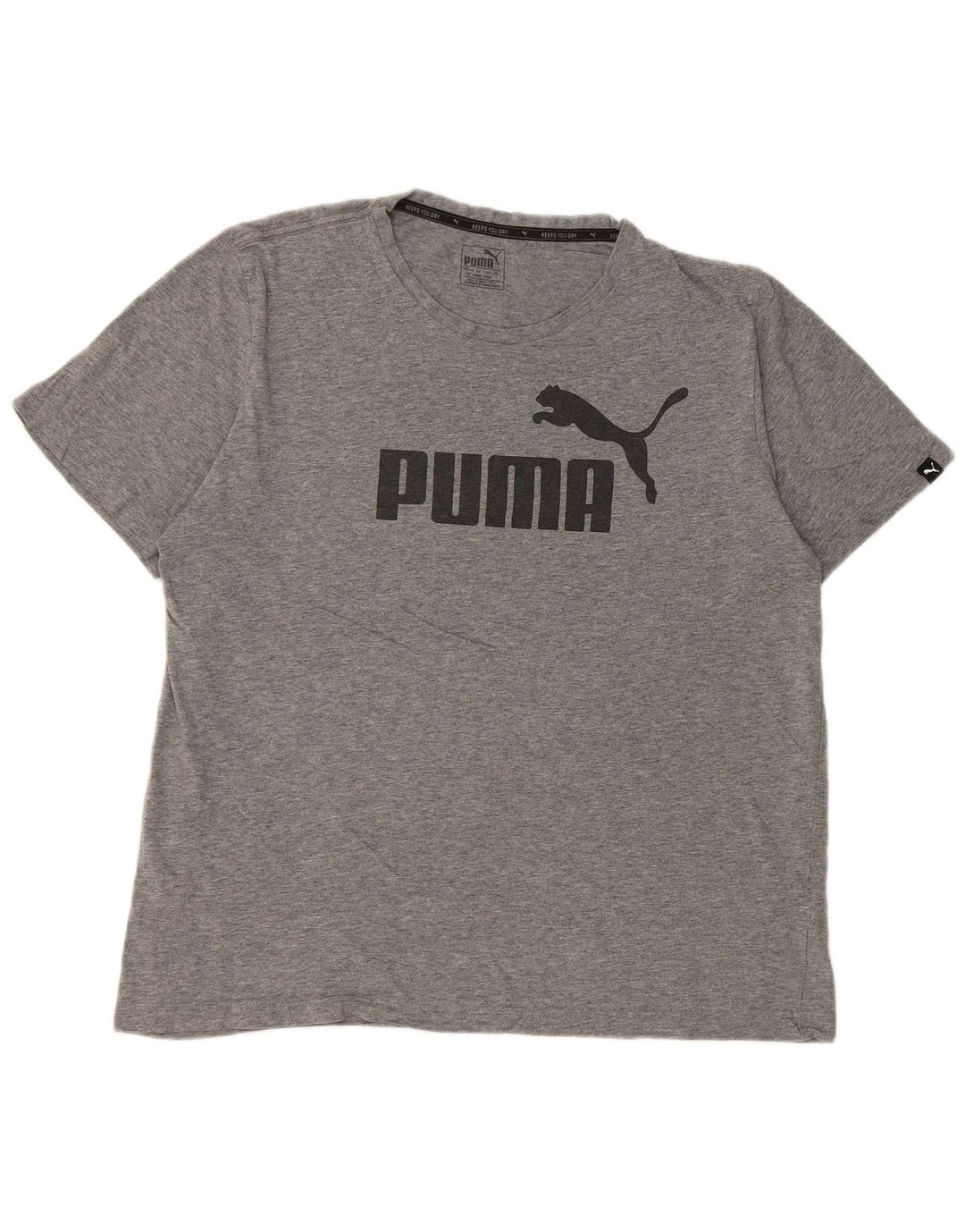 Puma T-shirt grafica da uomo Top grande in cotone chiazzato grigio