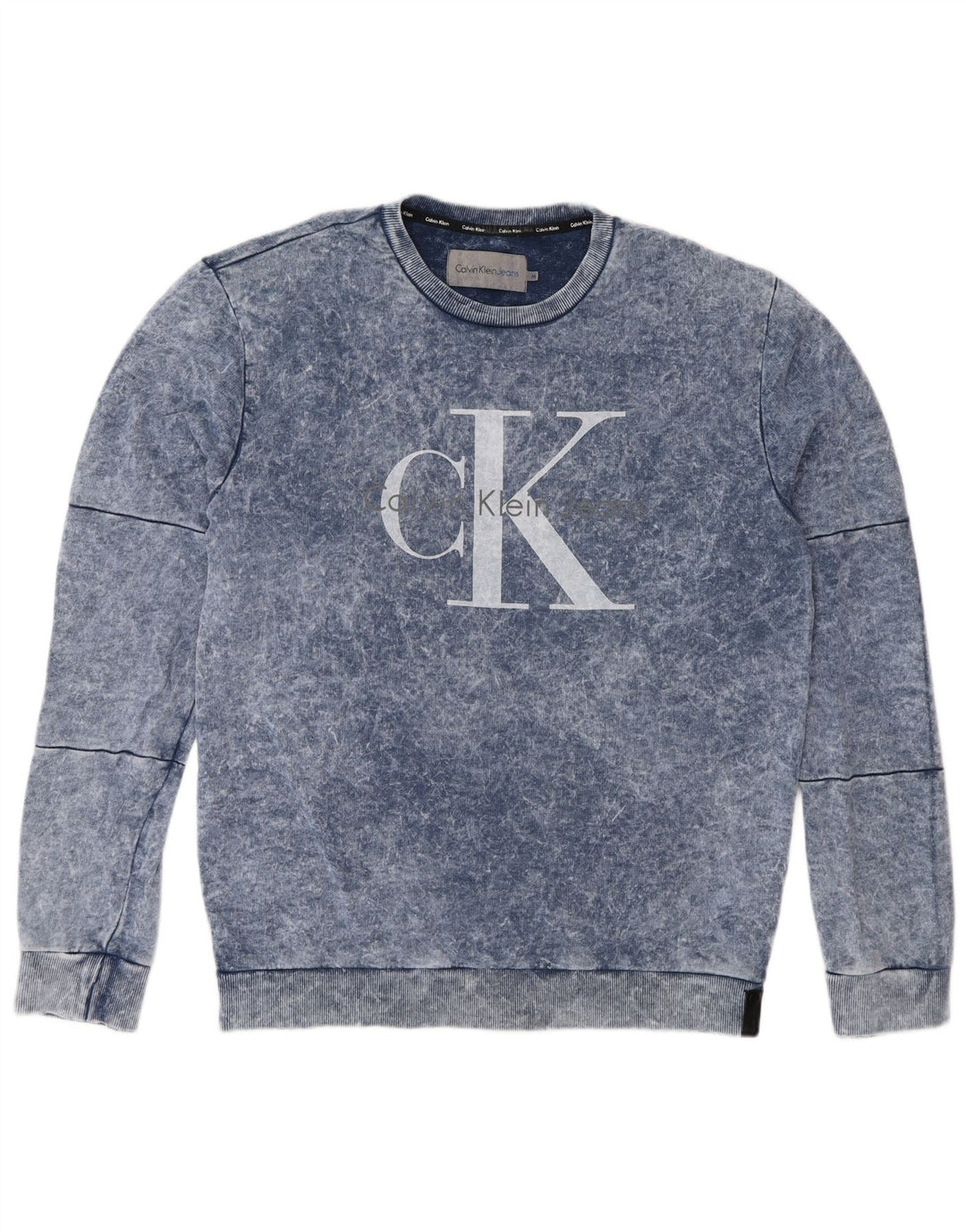 Calvin Klein Jeans Felpa grafica da uomo Maglione in cotone blu medio