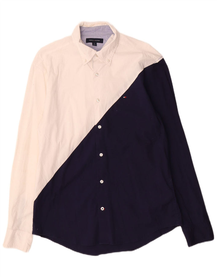 Camicia da uomo Tommy Hilfiger color block bianco medio