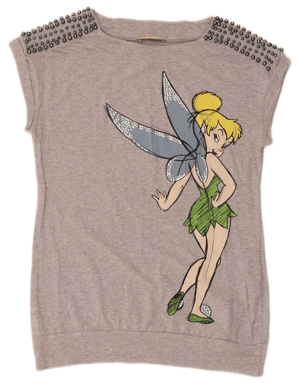 T-shirt grafica da donna Liu Jo Top UK 10 piccola in cotone grigio