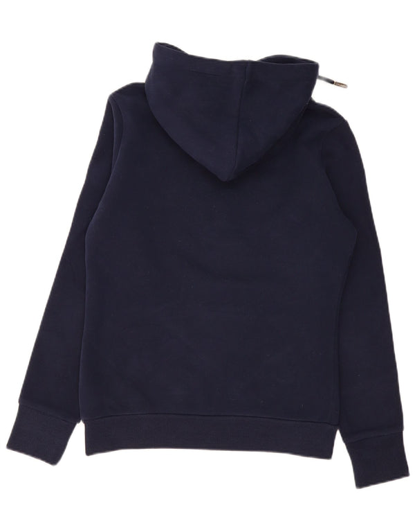 Maglione con cappuccio grafico da donna SUPERDRY UK 10 piccolo cotone blu navy