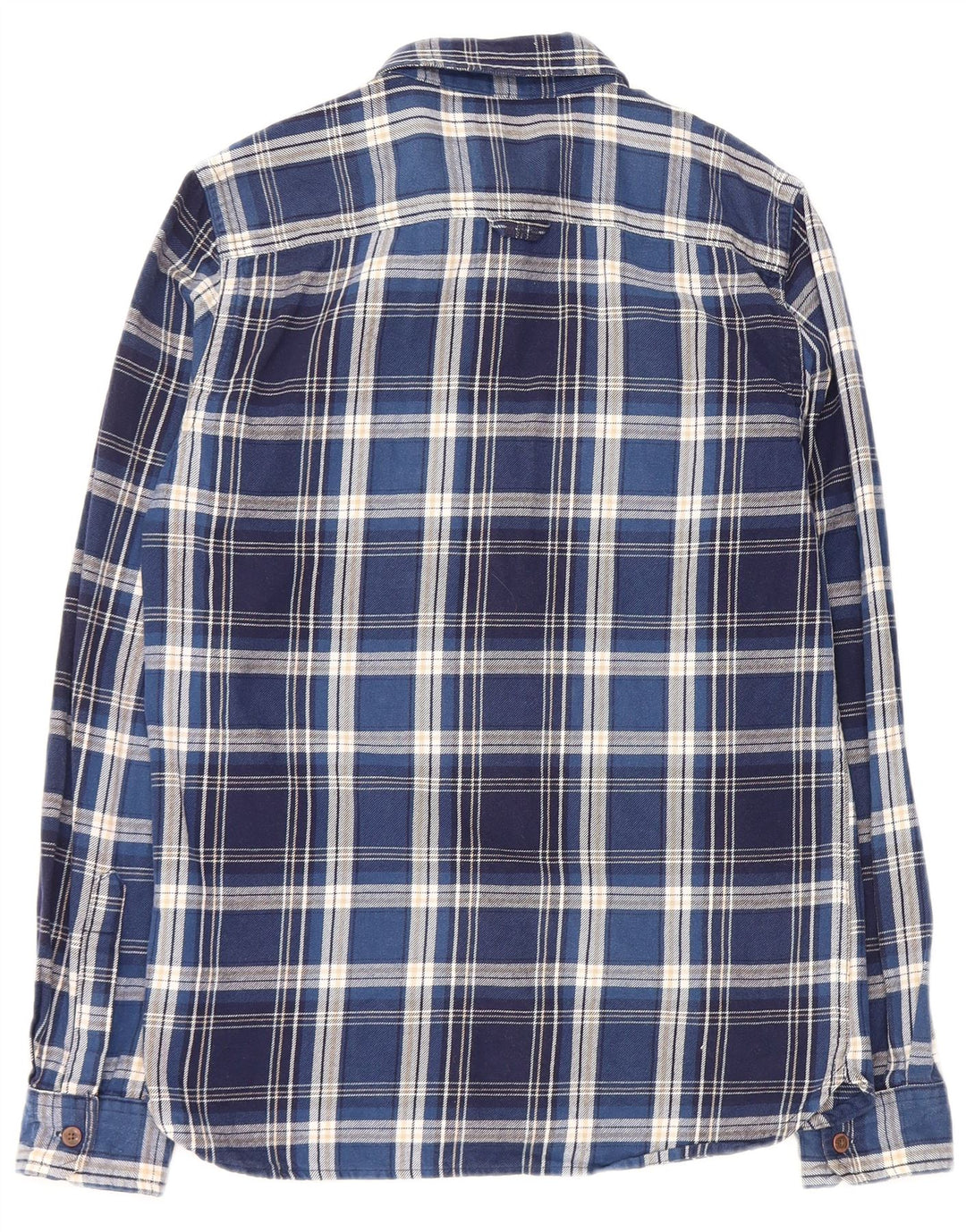 Camicia da uomo in flanella SUPERDRY a quadri piccoli in cotone blu