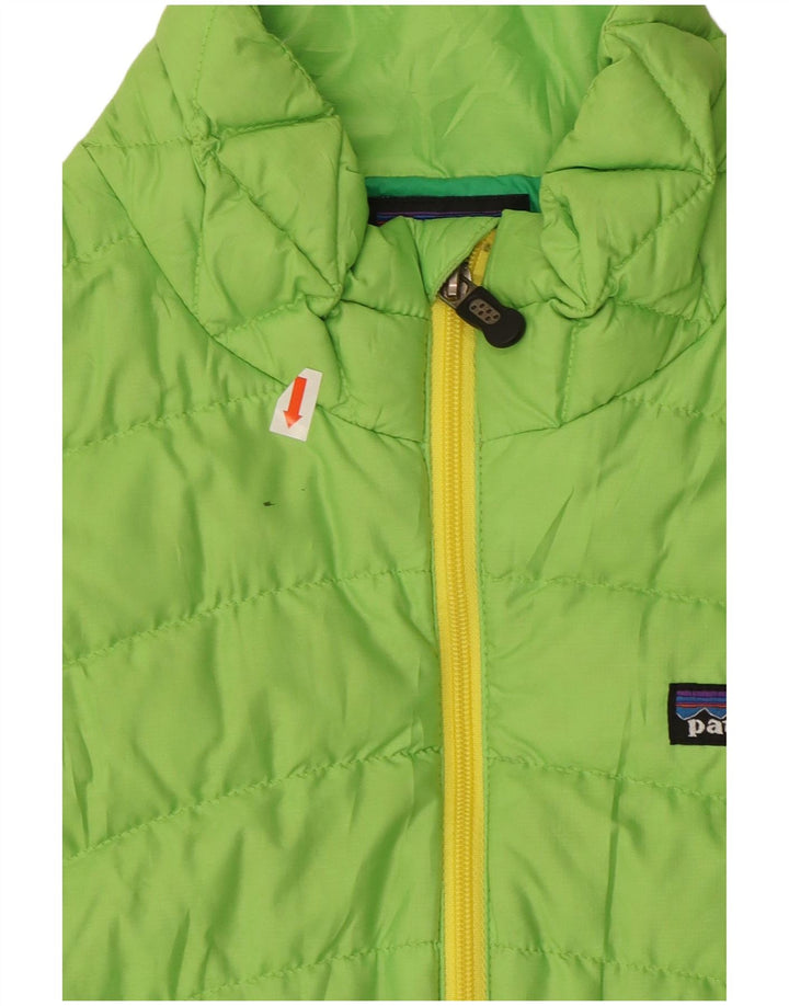 Gilet imbottito da donna Patagonia UK 10 piccolo poliestere verde