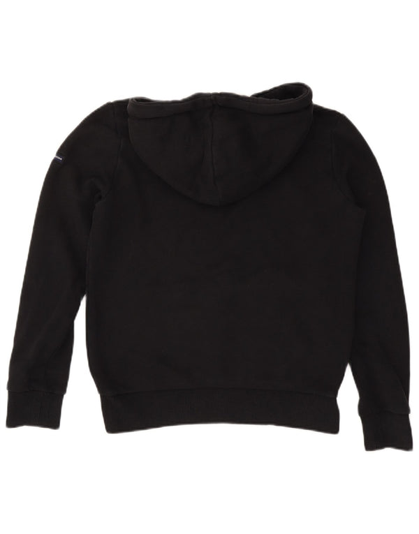 Maglione con cappuccio grafico da donna Superdry UK 10 piccolo cotone nero