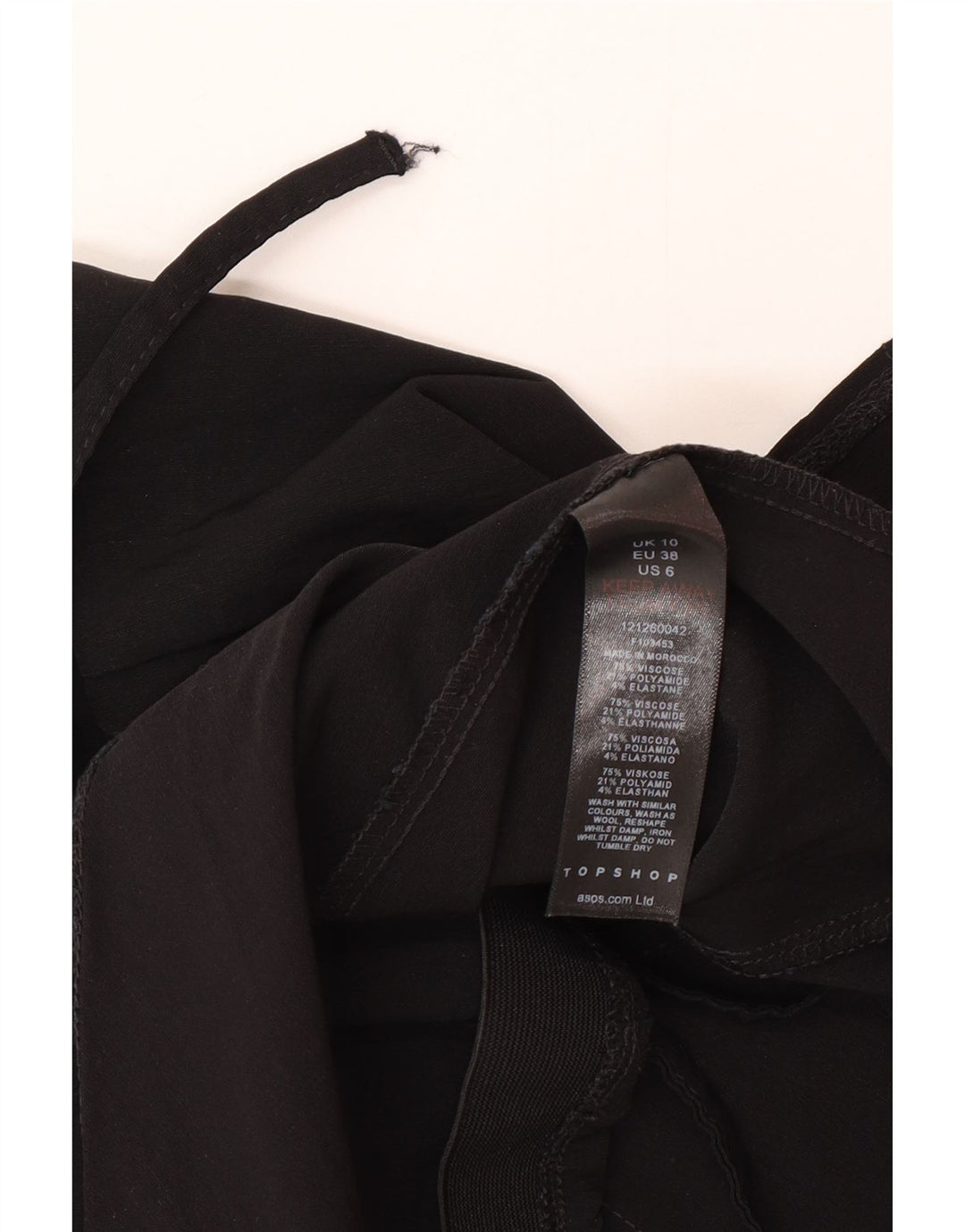 Minigonna da donna Topshop UK 10 piccola W26 viscosa nera