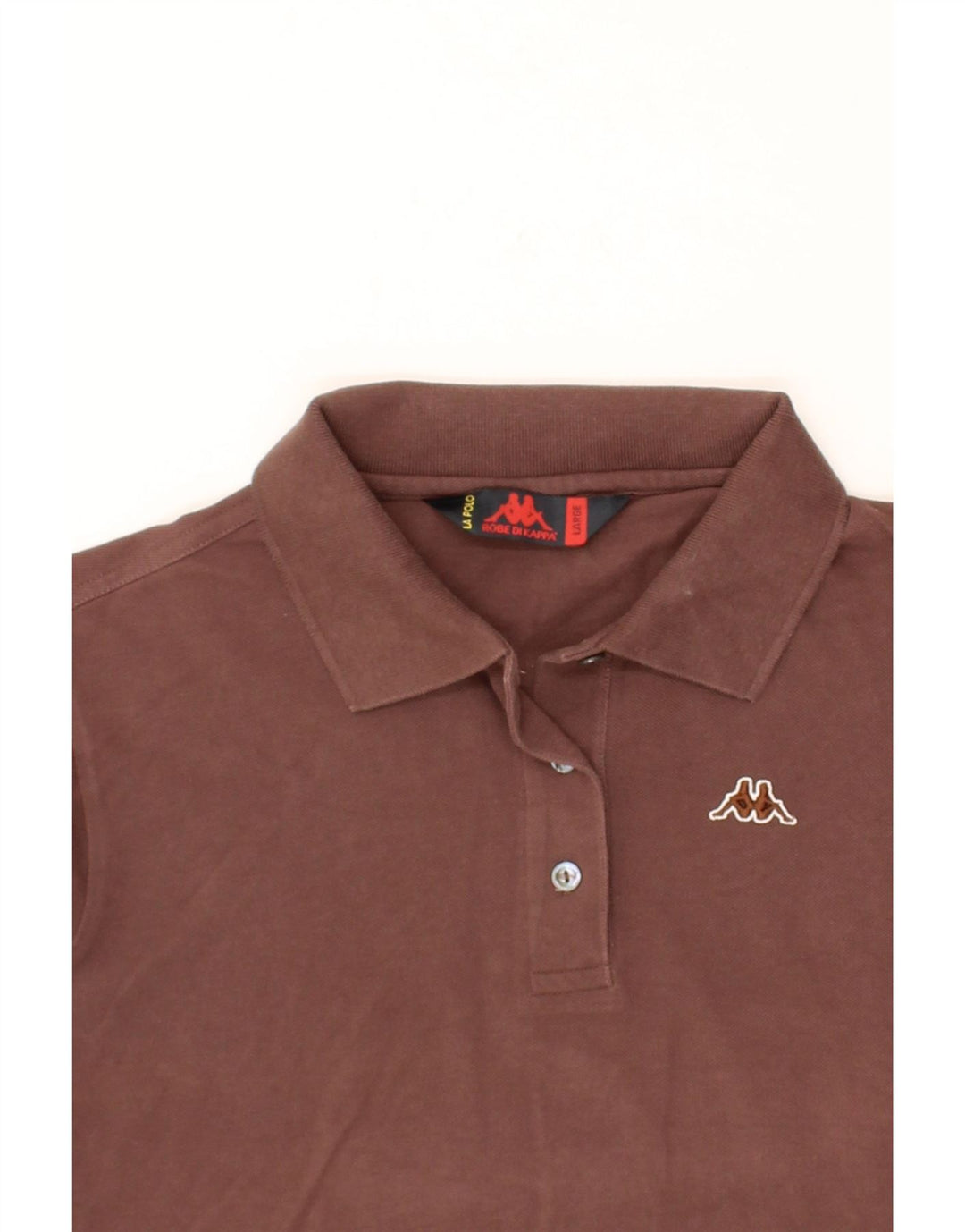 KAPPA Womens Polo Shirt UK 14 Large Brown Cotton Vintage Kappa and Second-Hand Kappa from Messina Hembry 