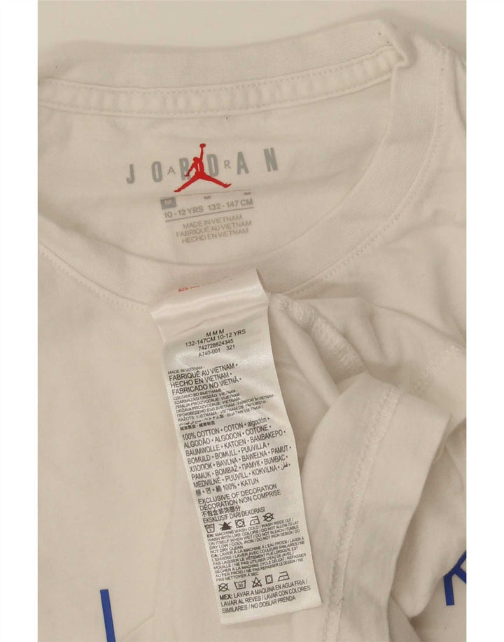 T-shirt grafica regolare da ragazzo Jordan 10-11 anni in cotone bianco