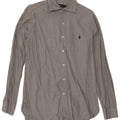 Camicia da uomo Polo Ralph Lauren taglia 39 15 1/2 cotone grigio medio