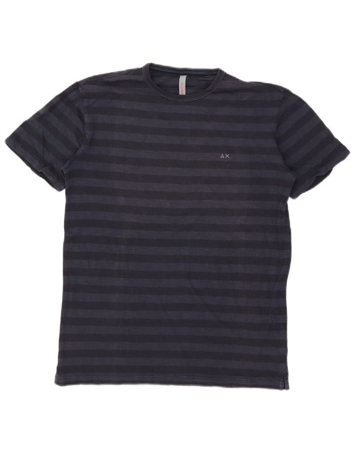 T-shirt da uomo SUN68 Top in cotone a righe blu navy medio