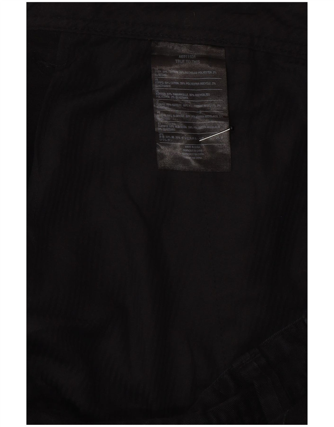 Pantaloncini chino da uomo Volcom W40 XL in cotone nero