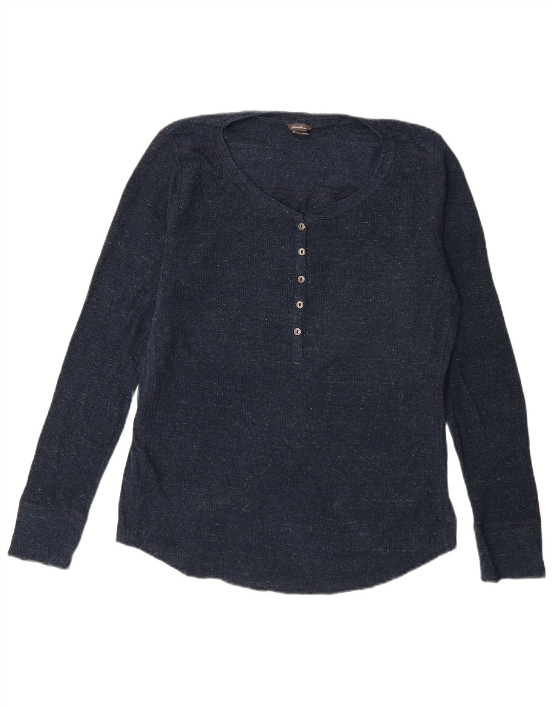 EDDIE BAUER Top da donna a maniche lunghe UK 16 Large in cotone blu navy
