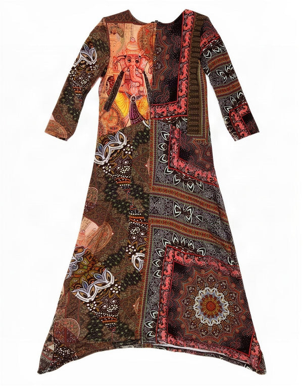 Desigual Abito tunica asimmetrico da donna UK 14 Grande floreale multicolore
