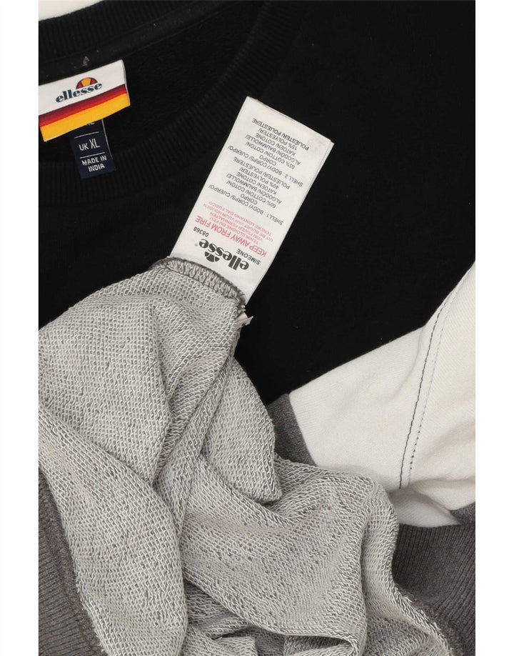 Felpa da uomo Ellesse Maglione XL Grigio Colourblock in cotone