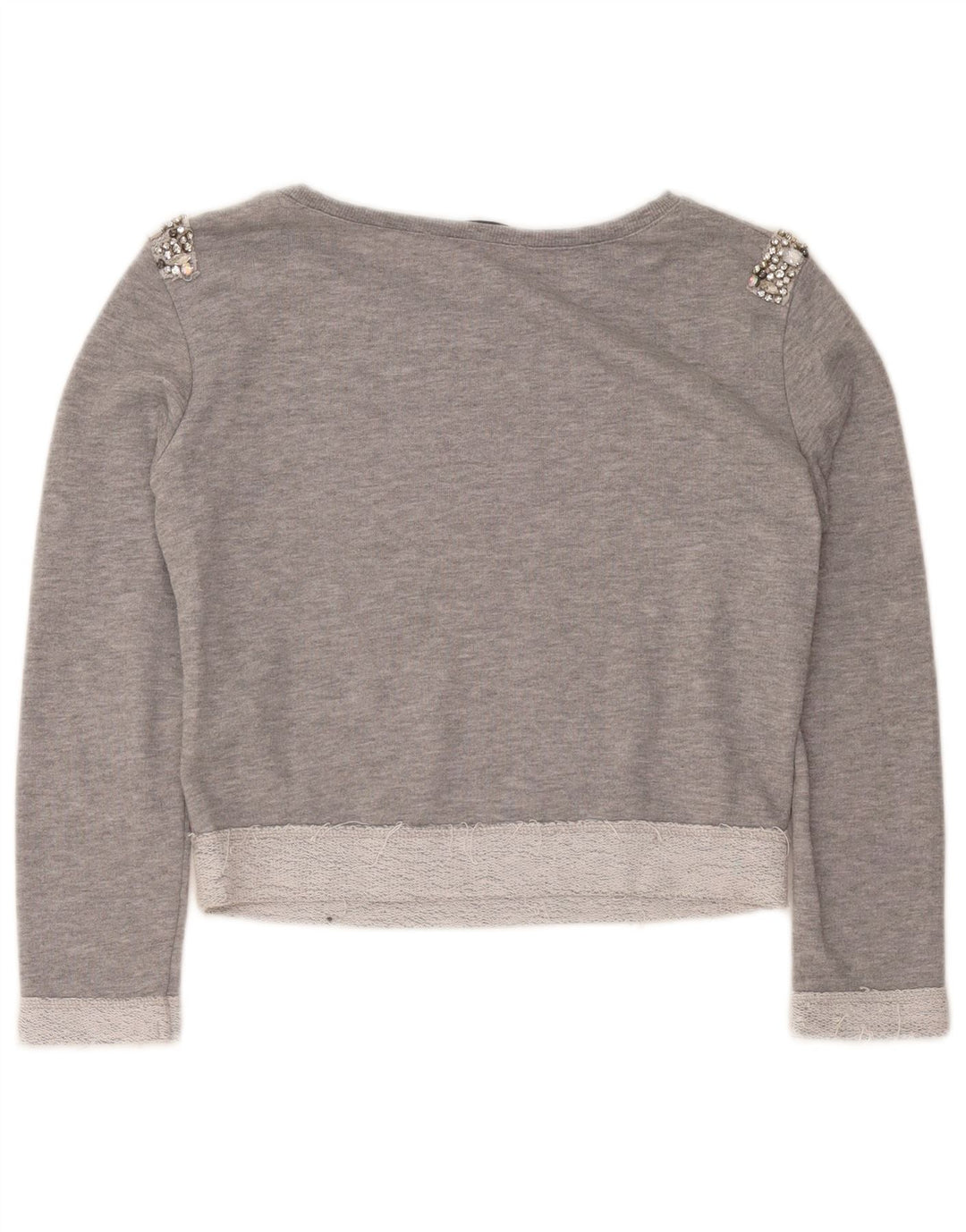Guess Felpa oversize corta da donna Maglione UK 6 XS Cotone grigio