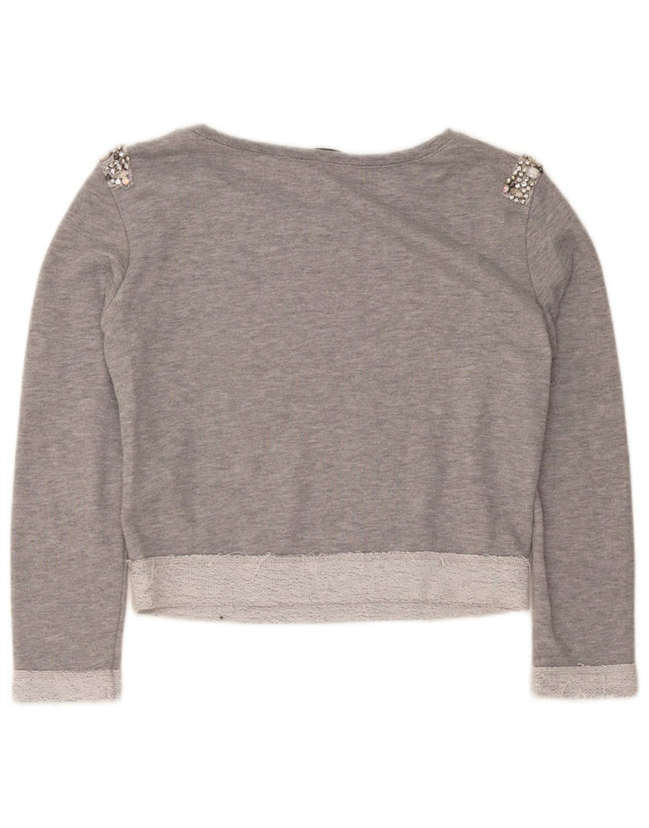 Guess Felpa oversize corta da donna Maglione UK 6 XS Cotone grigio