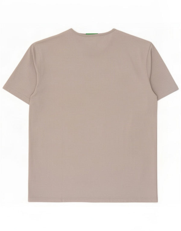 T-shirt da uomo Benetton Top XL in cotone grigio