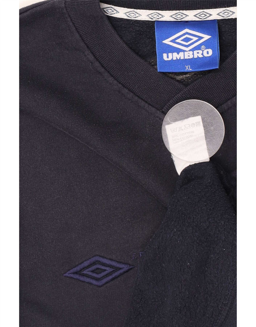 Felpa grafica da uomo Umbro Jumper XL in cotone blu navy
