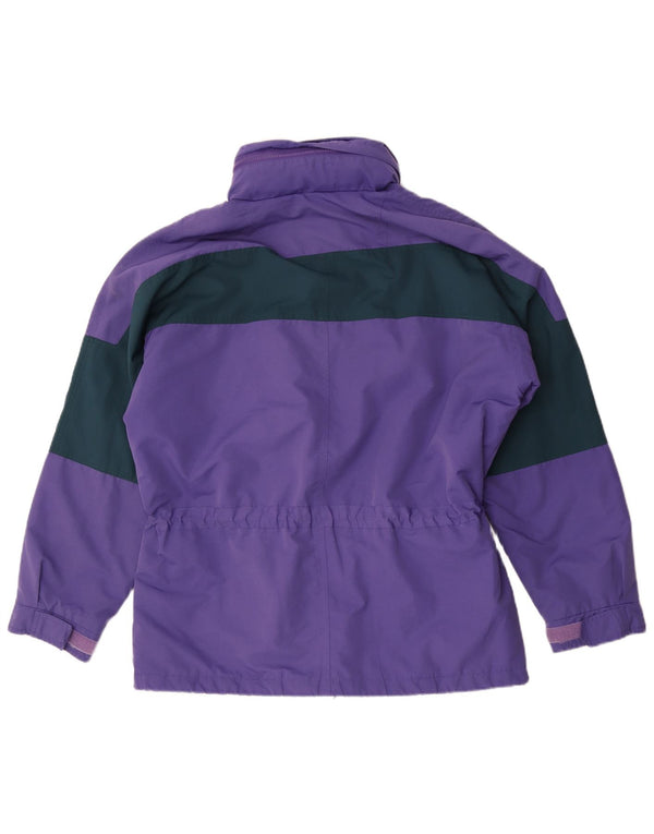 Giacca da sci con cappuccio vestibilità ampia da uomo Vaude UK 38 Blocco colore viola medio