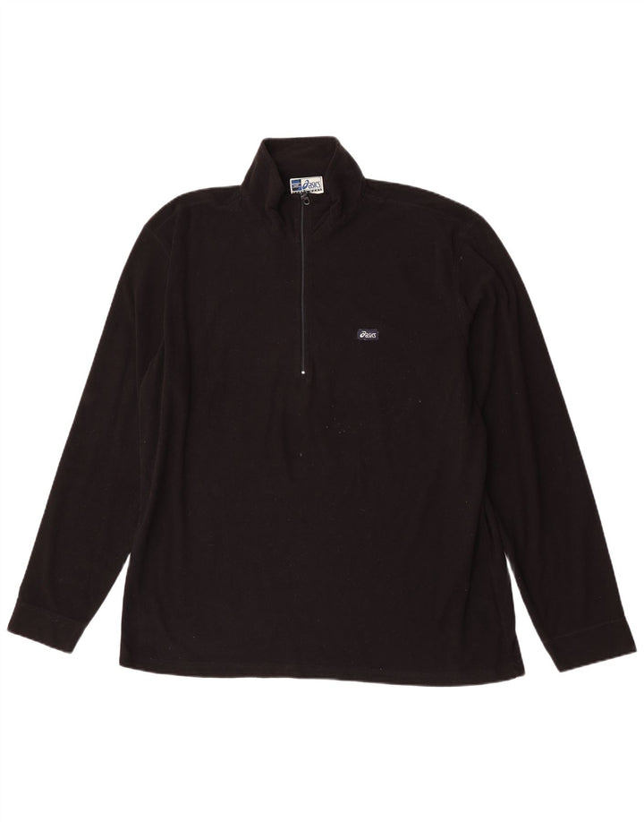 Maglietta Asics da uomo con zip e collo pullover 2XL poliestere nero