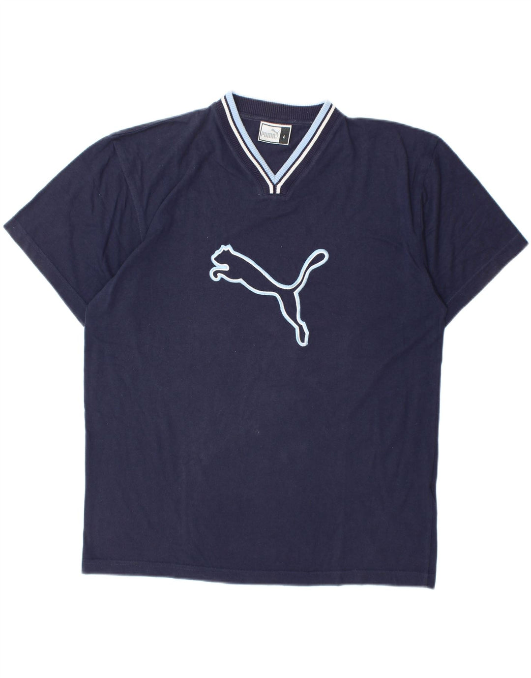T-shirt grafica da uomo PUMA Top Large in cotone blu navy