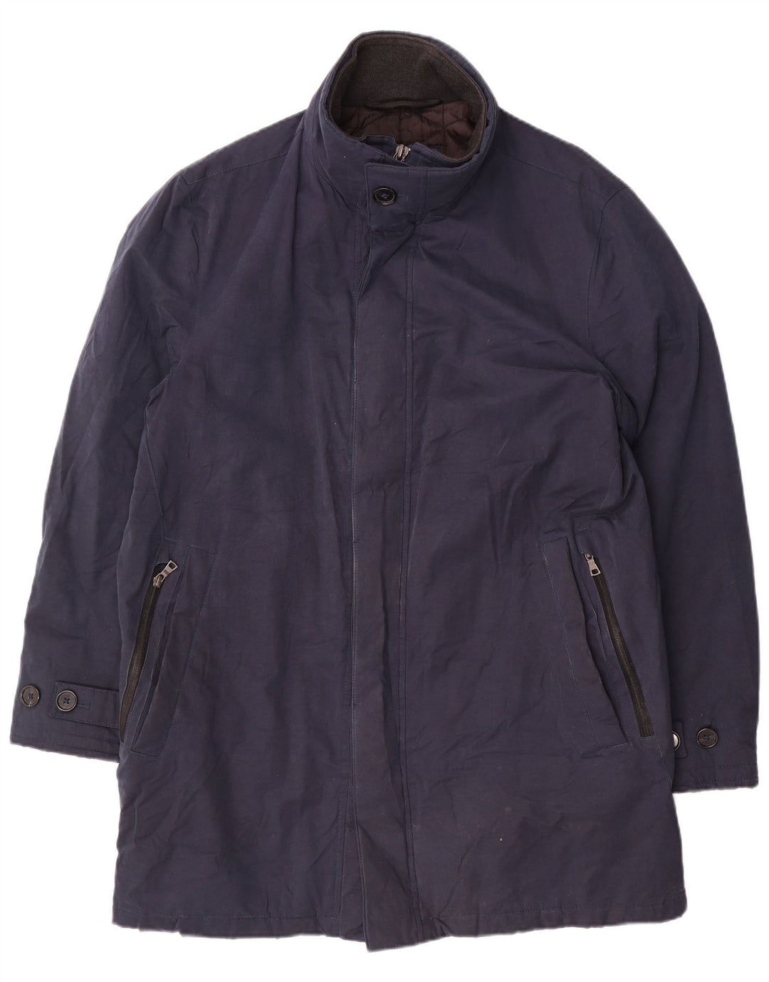 Cappotto giacca a vento da uomo Marks & Spencer UK 38 cotone medio blu navy