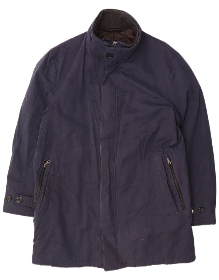 Cappotto giacca a vento da uomo Marks & Spencer UK 38 cotone medio blu navy