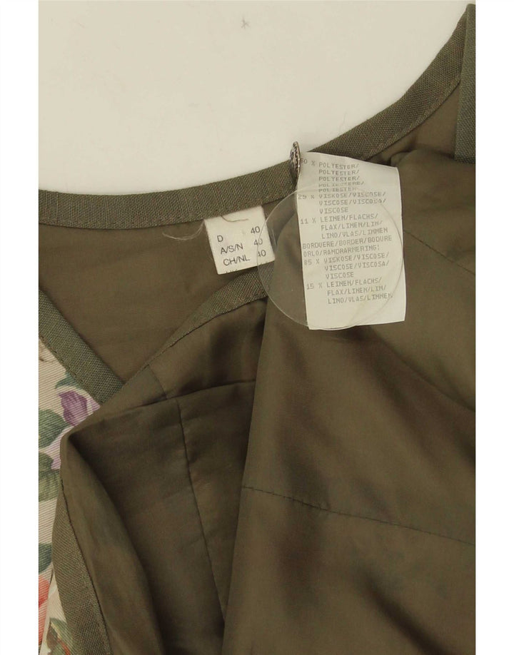 Gilet da donna vintage EU 40 Poliestere floreale beige medio