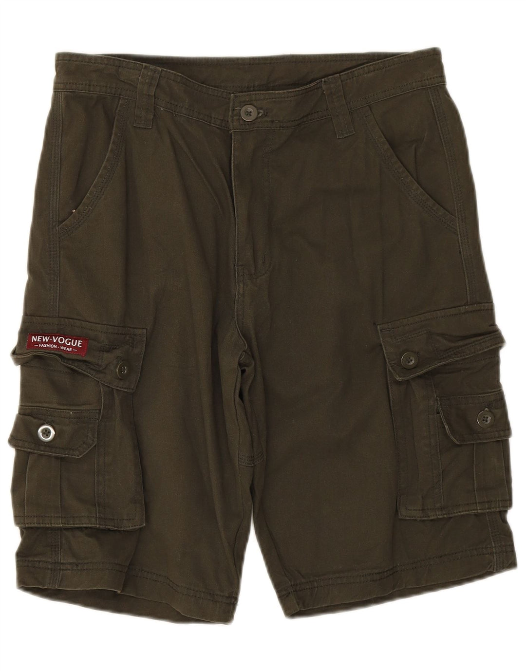 Pantaloncini cargo da uomo vintage W30 cotone kaki medio