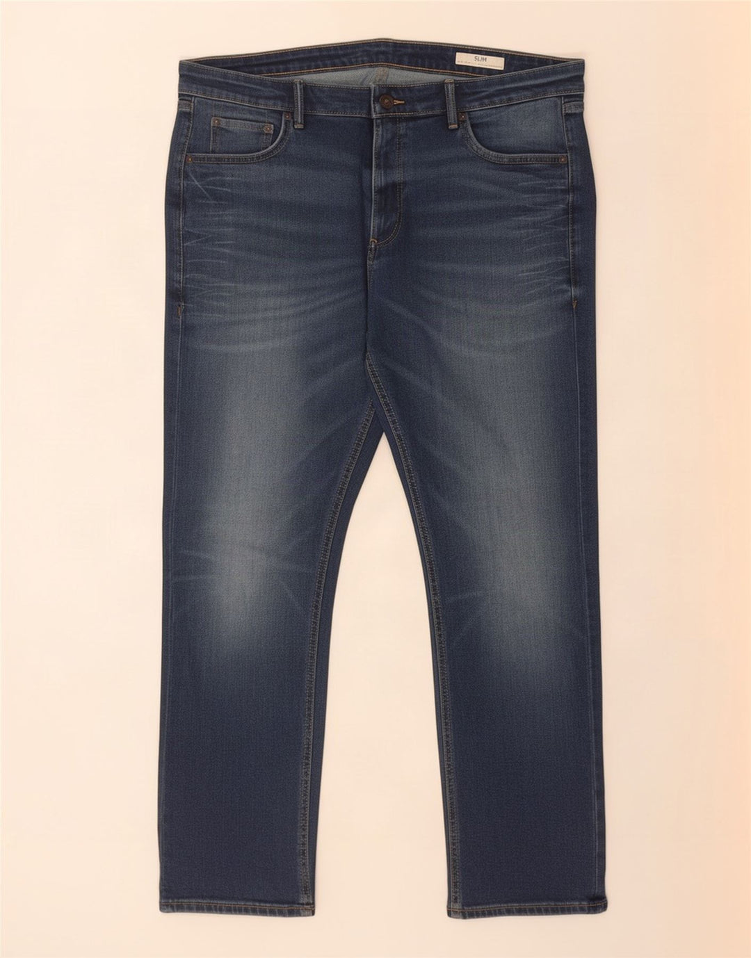 Jeans slim da uomo Marks & Spencer W38 L29 cotone blu