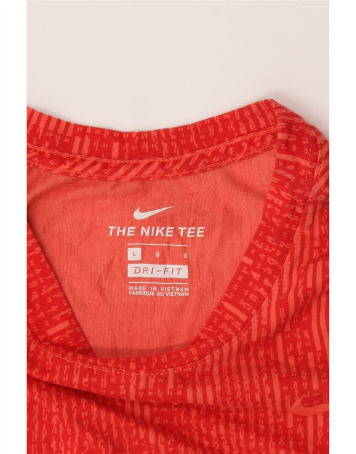 NIKE Mens Dri Fit T-Shirt Top Large Red Flecked Cotton Vintage Nike and Second-Hand Nike from Messina Hembry 