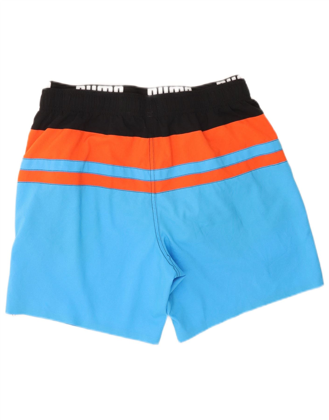 Pantaloncini da bagno grafici da uomo Puma in poliestere color block blu medio