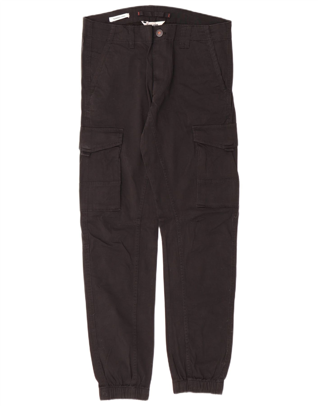 JACK & JONES Pantaloni cargo affusolati Paul da uomo W31 L32 classici in cotone nero